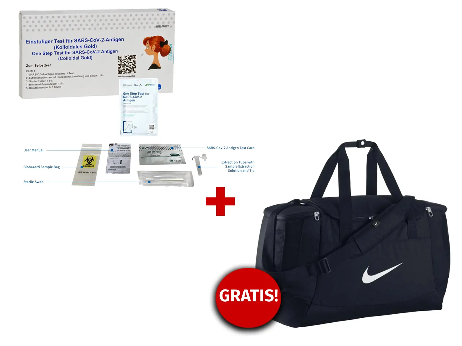 Aktionspaket Schnelltest inkl. Nike Tasche