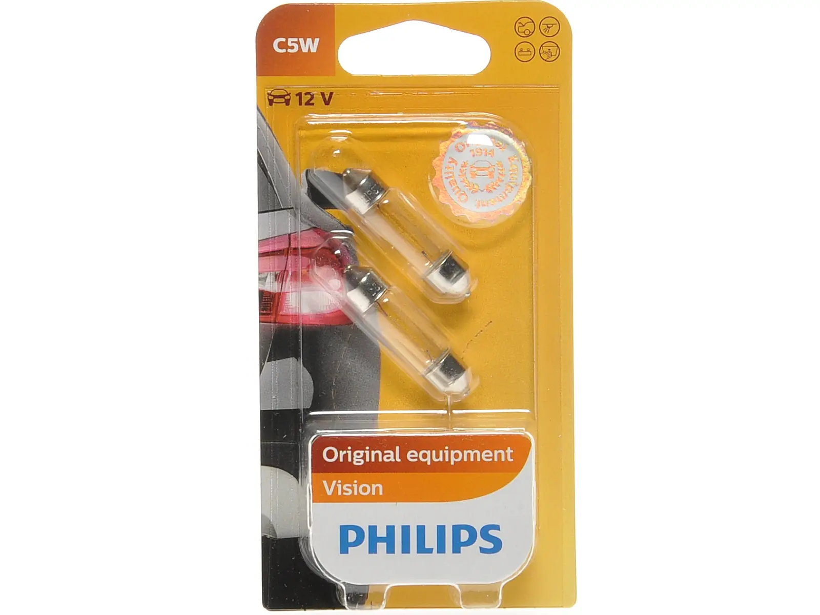 PHILIPS Vision C5W, 12V 5W, weiss, duo