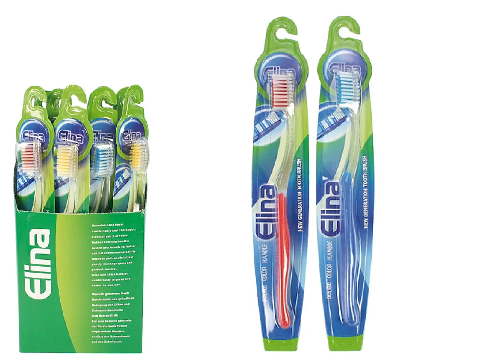 Zahnbürste Elina, Blister,versch.  Farb.12er Pack